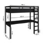 ONLY OPENED - High Sleeper Loft Bed with Desk in Black - Wyatt