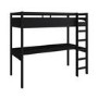 Highsleeper Loft Bed With Desk In Black - Wyatt