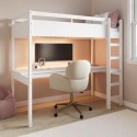 WAT002 High Sleeper Loft Gaming Bed with Desk in White - Wyatt