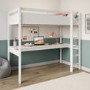Highsleeper Loft Bed With Desk In White - Wyatt