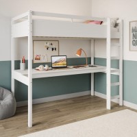 ALMOST PERFECT - Highsleeper Loft Bed With Desk In White - Wyatt