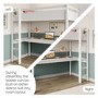 High Sleeper Loft Bed with Desk in White - Wyatt