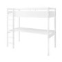 High Sleeper Loft Gaming Bed with Desk in White - Wyatt