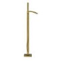 Brushed Brass Freestanding Bath Shower Mixer Tap - Wave