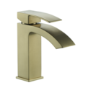 Brushed Brass Mono Basin Mixer Tap - Wave