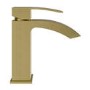 Brushed Brass Mono Basin Mixer Tap - Wave