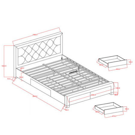 Birlea Woodbury King Size Upholstered Grey Ottoman Bed