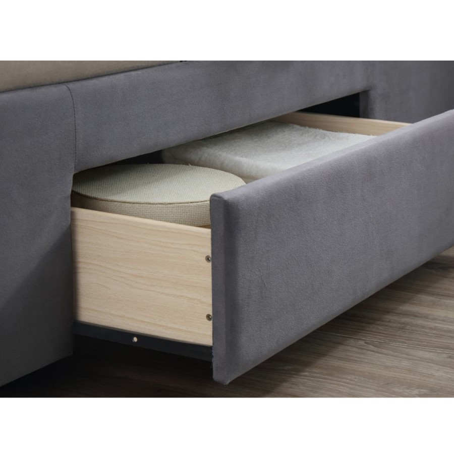 Birlea Woodbury King Size Upholstered Grey Ottoman Bed 