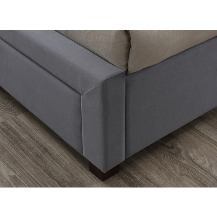 Birlea Woodbury King Size Upholstered Grey Ottoman Bed 
