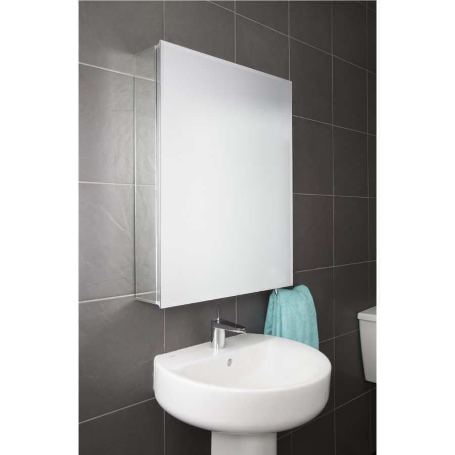 Croydex Chrome Mirrored Bathroom Cabinet 610 x 760mm