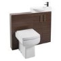 Walnut Slimline WC Toilet Unit - Without Toilet - W490 x H780mm