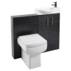 GRADE A1 - Black Slimline WC Toilet Unit - Without Toilet - W490 x H780mm