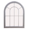 Arched Grey Garden Window Mirror