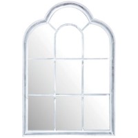 Roman Window Outdoor Mirror Grey