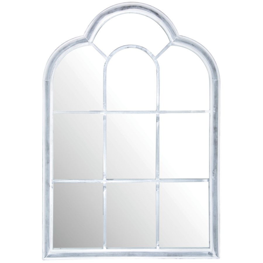 Roman Window Outdoor Mirror Grey