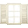 GRADE A2 - Cream Garden Mirror with Shutters