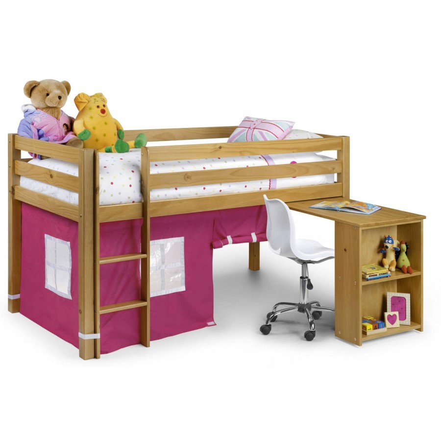 Julian Bowen Wendy Solid Pine Midsleeper Bed in Pink