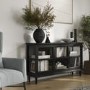 Large Black Sideboard with 3 Glass Doors - Westport