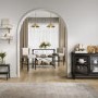 Large Black Sideboard with 3 Glass Doors - Westport