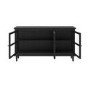 Large Black Sideboard with 3 Glass Doors - Westport
