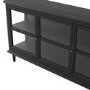 Large Black Sideboard with 3 Glass Doors - Westport