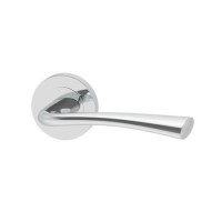 Internal Polished Chrome Lever Fire Door Handle with Latch and Hinges Pack - 75mm Latch - Weser - XL Joinery