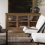 Large Walnut Sideboard with 3 Glass Doors - Westport