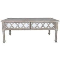 Aurora Boutique Mirrored Wood Ash Miami Beach Coffee Table