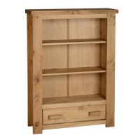 Seconique Tortilla 1 Drawer Bookcase in Distressed Waxed Pine