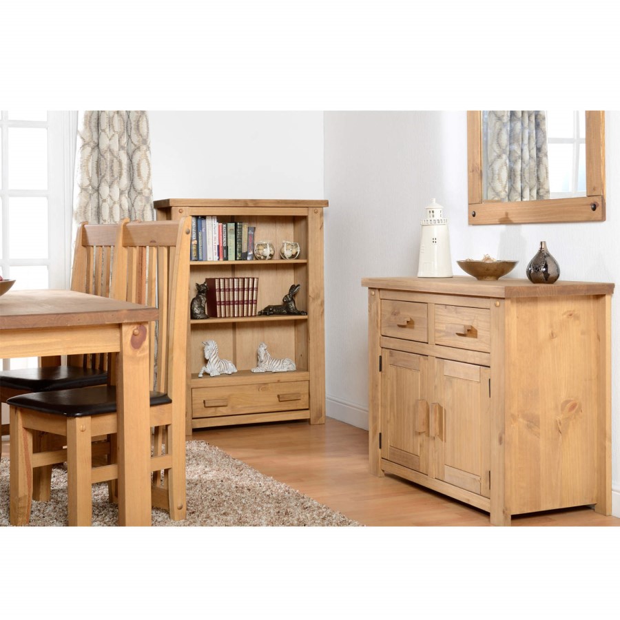 Seconique Tortilla 1 Drawer Bookcase in Distressed Waxed Pine