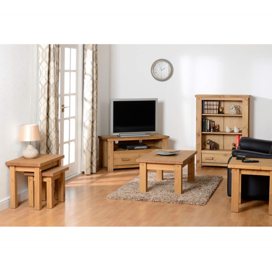 Seconique Tortilla 1 Drawer Bookcase in Distressed Waxed Pine