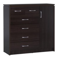 Seconique Charles 1 Door 6 Drawer Chest of Drawers in Walnut Effect