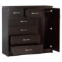 Seconique Charles 1 Door 6 Drawer Chest of Drawers in Walnut Effect