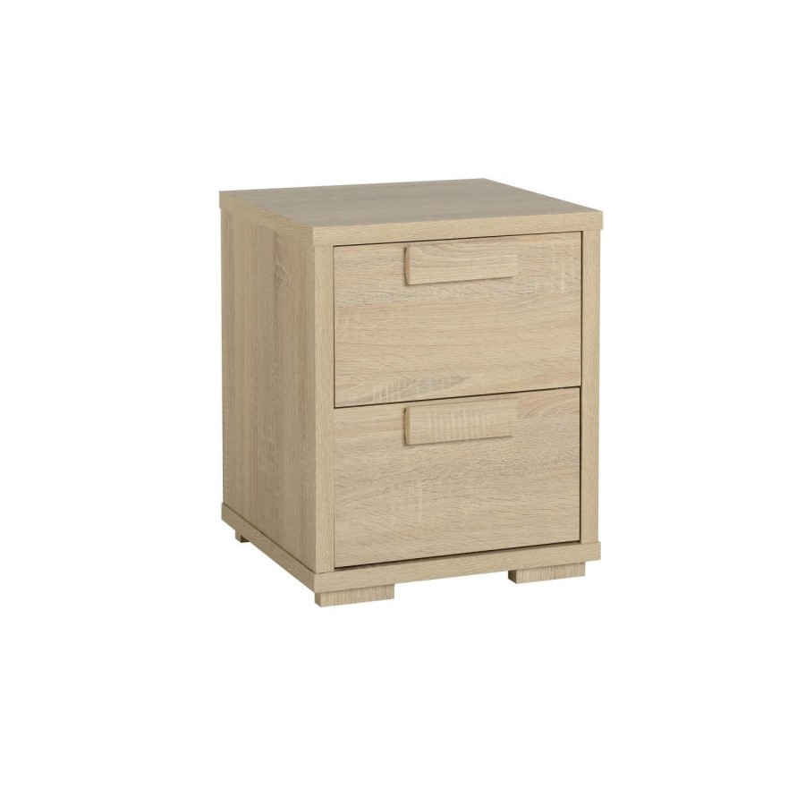 Seconique Cambourne 2 Drawer Bedside Chest - Sonoma Oak Effect Veneer