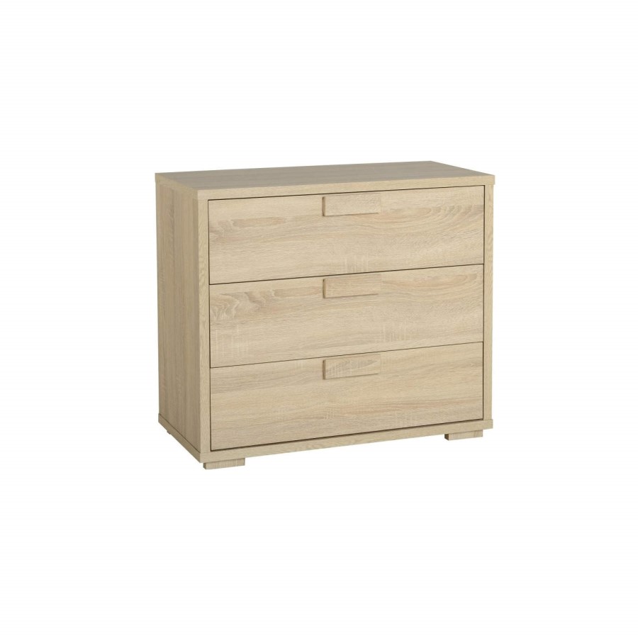 Seconique Cambourne 3 Drawer Chest - Sonoma Oak Effect Veneer