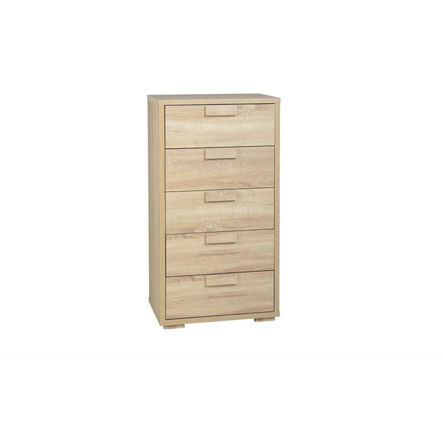 Seconique Cambourne 5 Drawer Chest - Sonoma Oak Effect Veneer