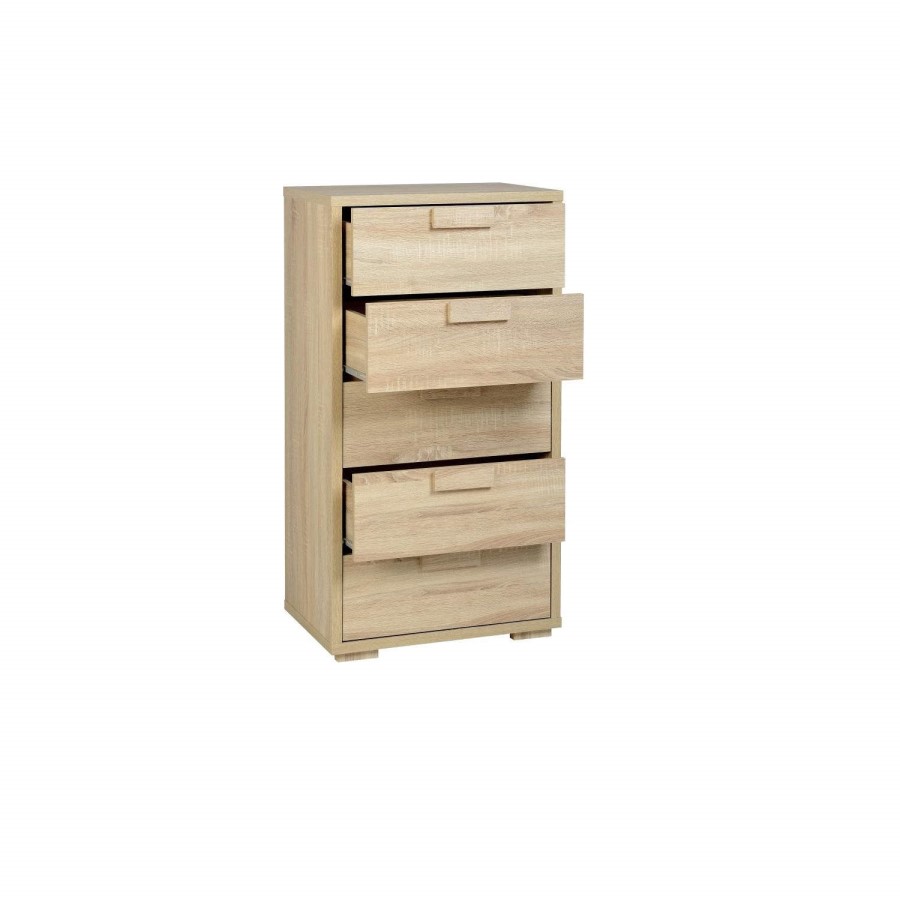 Seconique Cambourne 5 Drawer Chest - Sonoma Oak Effect Veneer