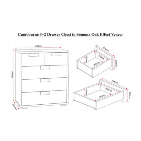 Seconique Cambourne 32 Drawer Chest - Sonoma Oak Effect Veneer