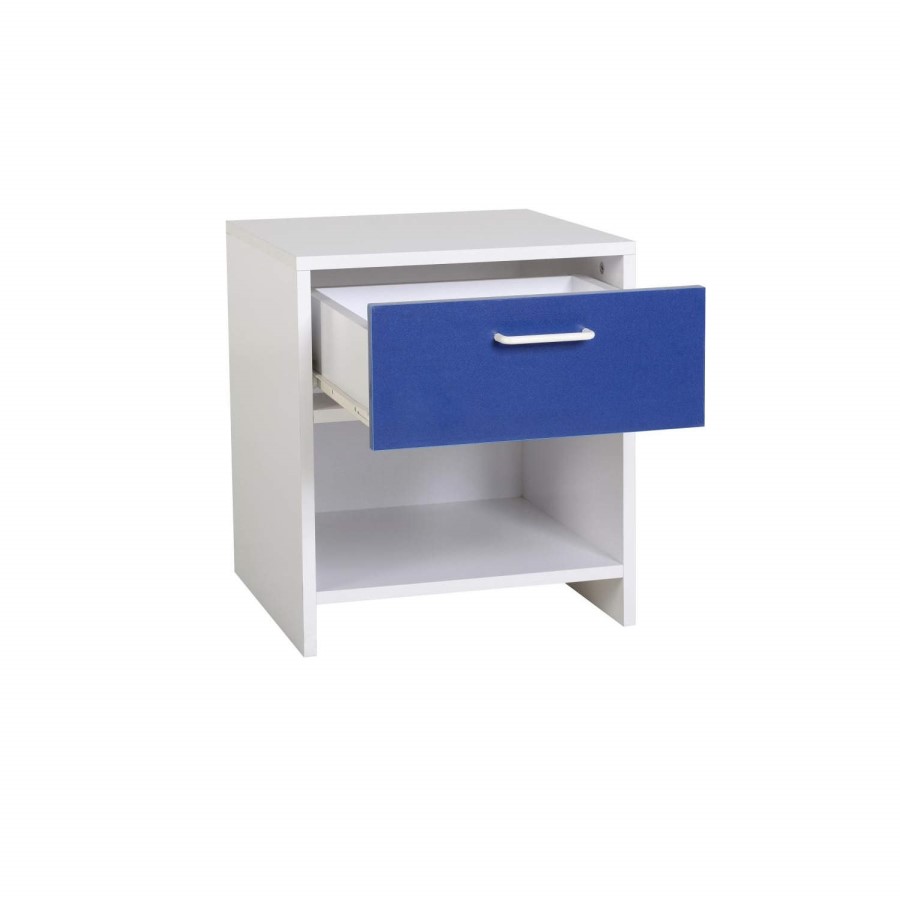 Seconique Lollipop 1 Drawer Bedside Cabinet - White/Blue