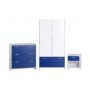 Seconique Lollipop 1 Drawer Bedside Cabinet - White/Blue