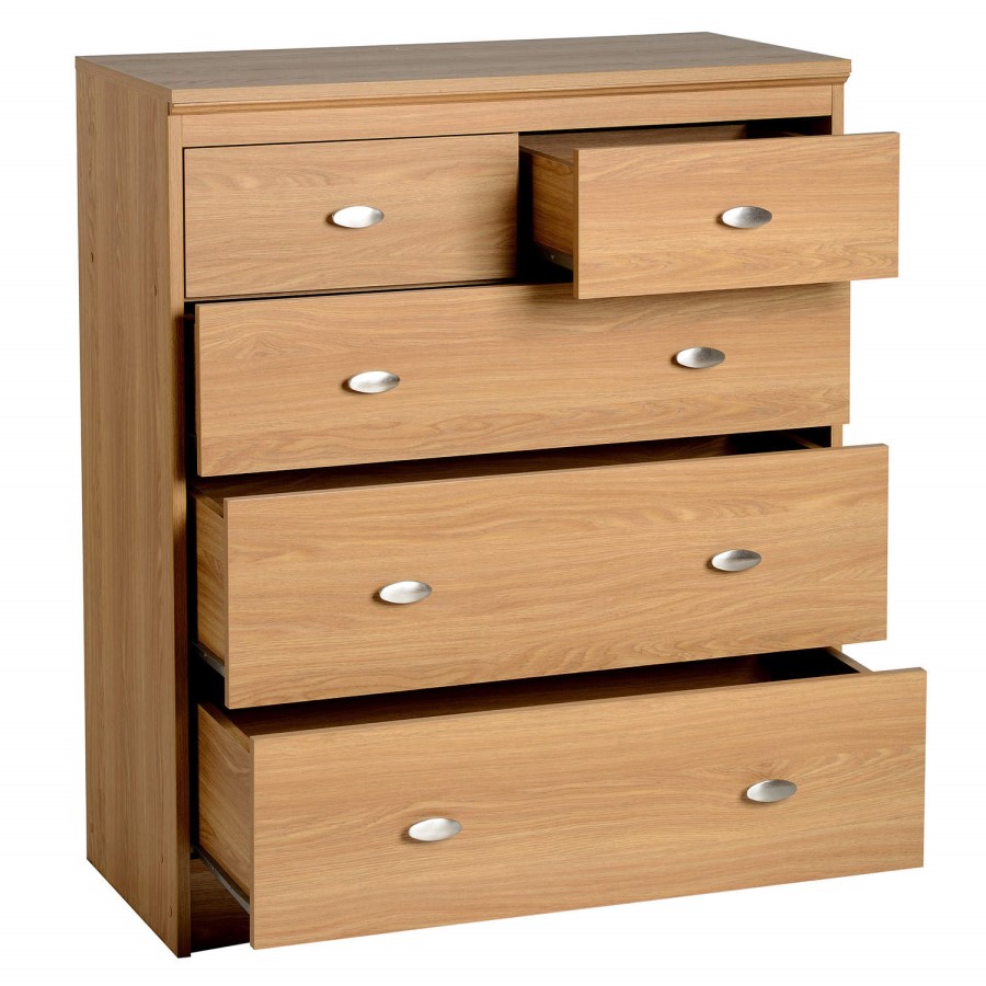 Seconique Regent 3+2 Drawer Chest in Teak Effect