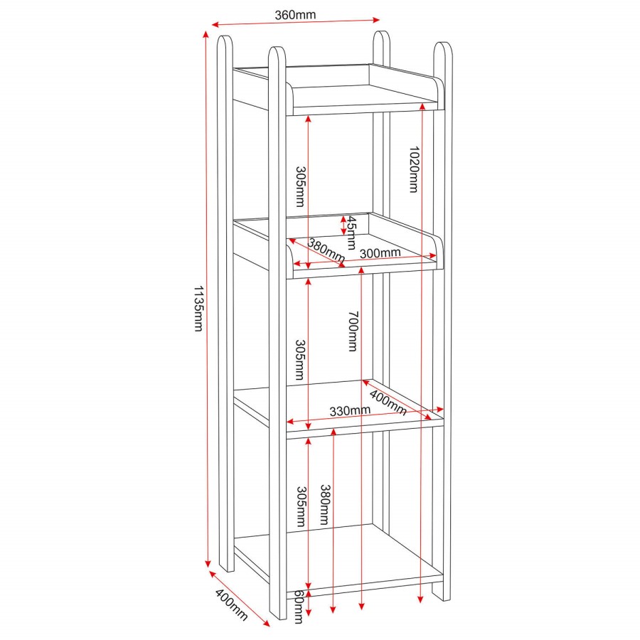 Seconique Lollipop 4 Shelf Unit in Blue and White
