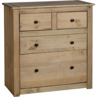 Seconique Panama 2 + 2 Chest of Drawers in Narural Wax