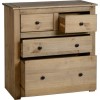 Seconique Panama 2 + 2 Chest of Drawers in Narural Wax