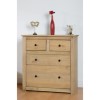 Seconique Panama 2 + 2 Chest of Drawers in Narural Wax
