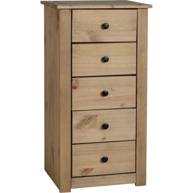 Seconique Panama Chest of 5 Drawers in Natural Wax