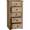 Seconique Panama Chest of 5 Drawers in Natural Wax