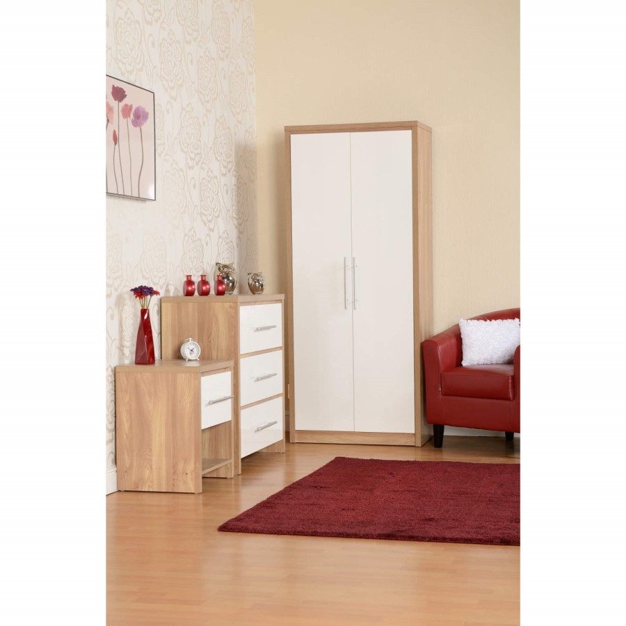 Seconique WHW114LOW WHW114LOW Seconique Secille 2 Door Wardrobe in Oak/White