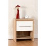 Seconique Seville1 Drawer Bedside Table in Oak/White