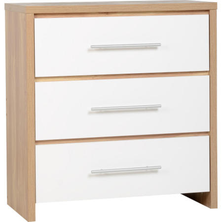 Seconique Seville Chest of Drawers in Oak/White